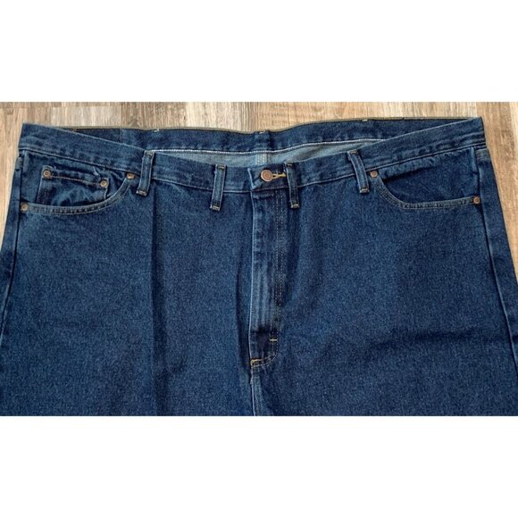 Wrangler Five Star Mens Jeans Blue Denim Relaxed Fit Dark Wash Size 50 X 32 NEW - Picture 3 of 12